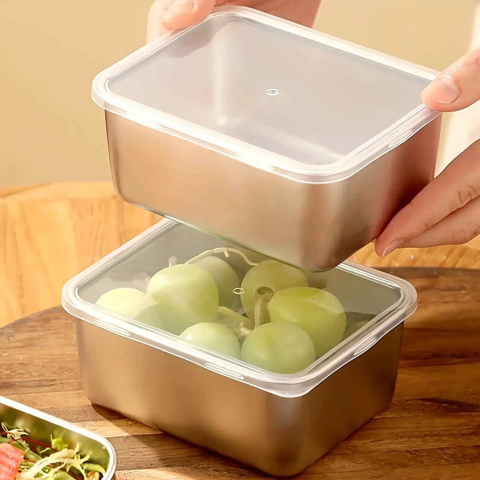 AuroraLine 6 Piece Stainless Steel Food Storage Containers Set With Lids Leakproof Stackable Reusable For Camping