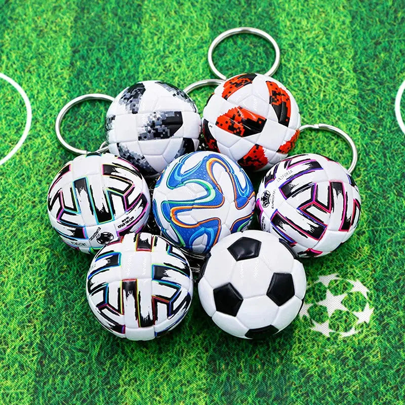 PU Leather 3D Soccer Football Keychain For Men Women Bag Pendant Gift