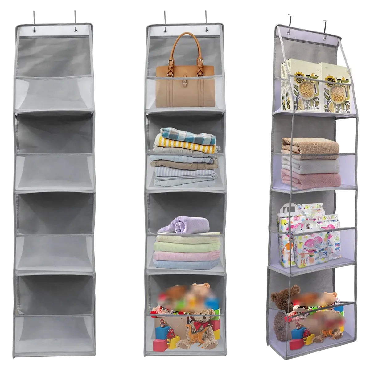 Over the Door Hanging Organizer 4 Or 6 Layer Storage for Cosmetics Nursery Bathroom Closet Bedroom Dorm