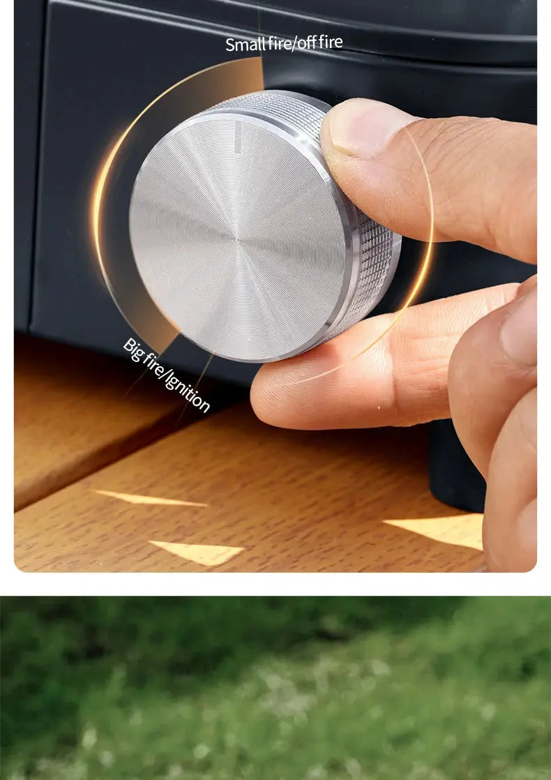 BISINNA 4000W portable infrared stove gas burner with knurled control knob for outdoor camping