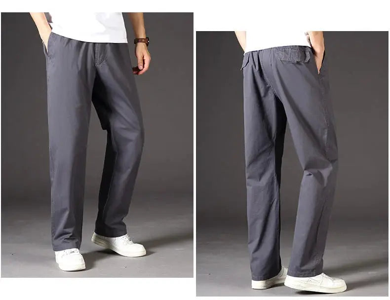 Men's cargo pants by Simples Market, gray cotton workwear joggers, size 6XL, casual outdoor climbing trousers