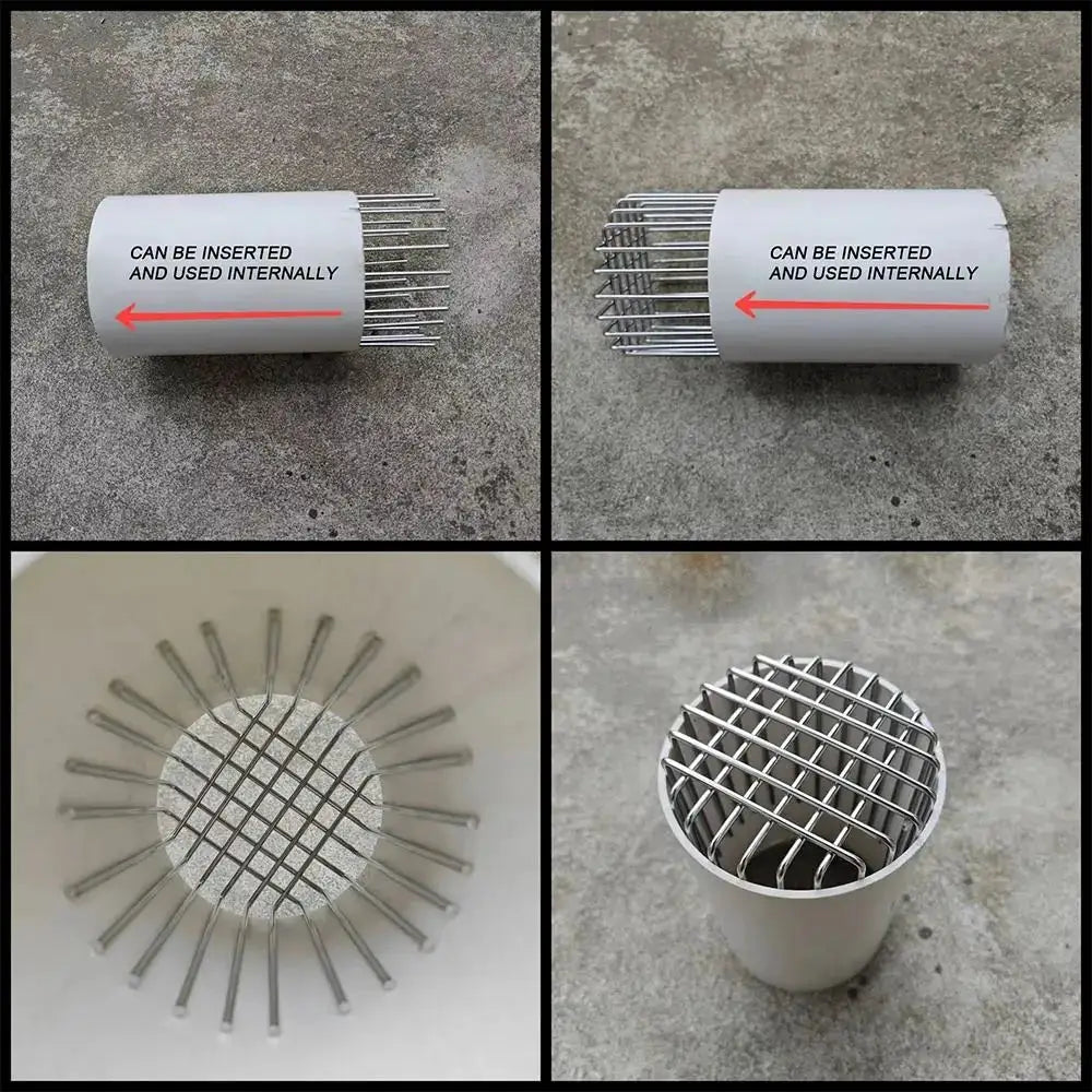 Simples Market round stainless steel drain cover with white housing and grid for balcony/rooftop drainage