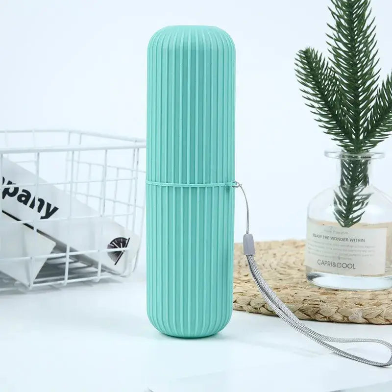JetSet Travel Toothbrush Box Portable Hygienic Organizer With Brushing Cup And Toothpaste Storage