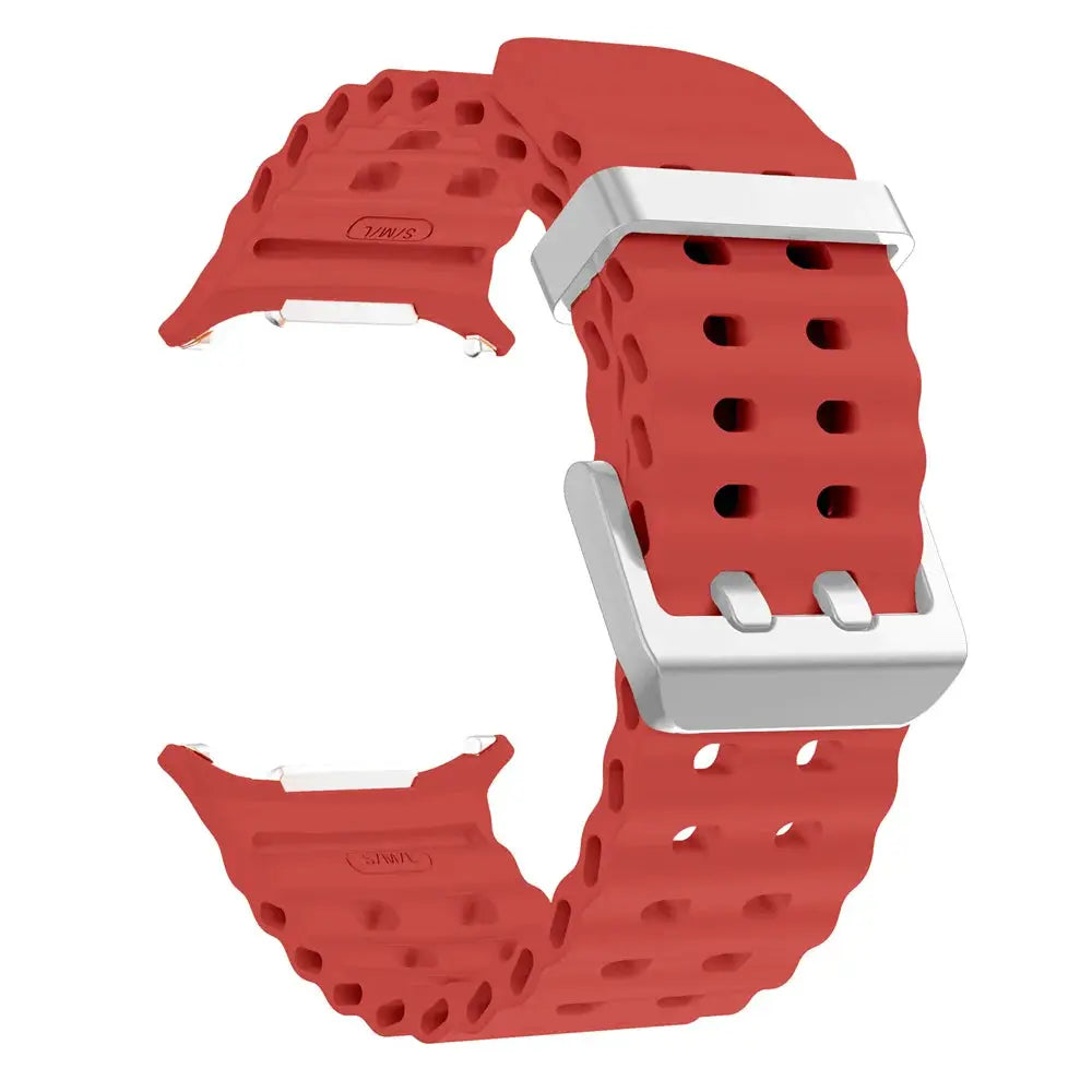NEW Marine Silicone Strap For Samsung watch ultra 47mm Bracelet No Gaps Sport two-tone Band for Galaxy 8 ultra watchband 2030