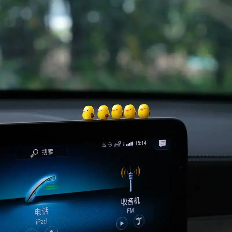 5 yellow duck dashboard ornaments for car interior decoration