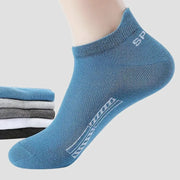 5 Pairs Men Ankle Socks Breathable Cotton Elastane Sports Mesh Casual Athletic Summer Thin Short Size 38 to 45