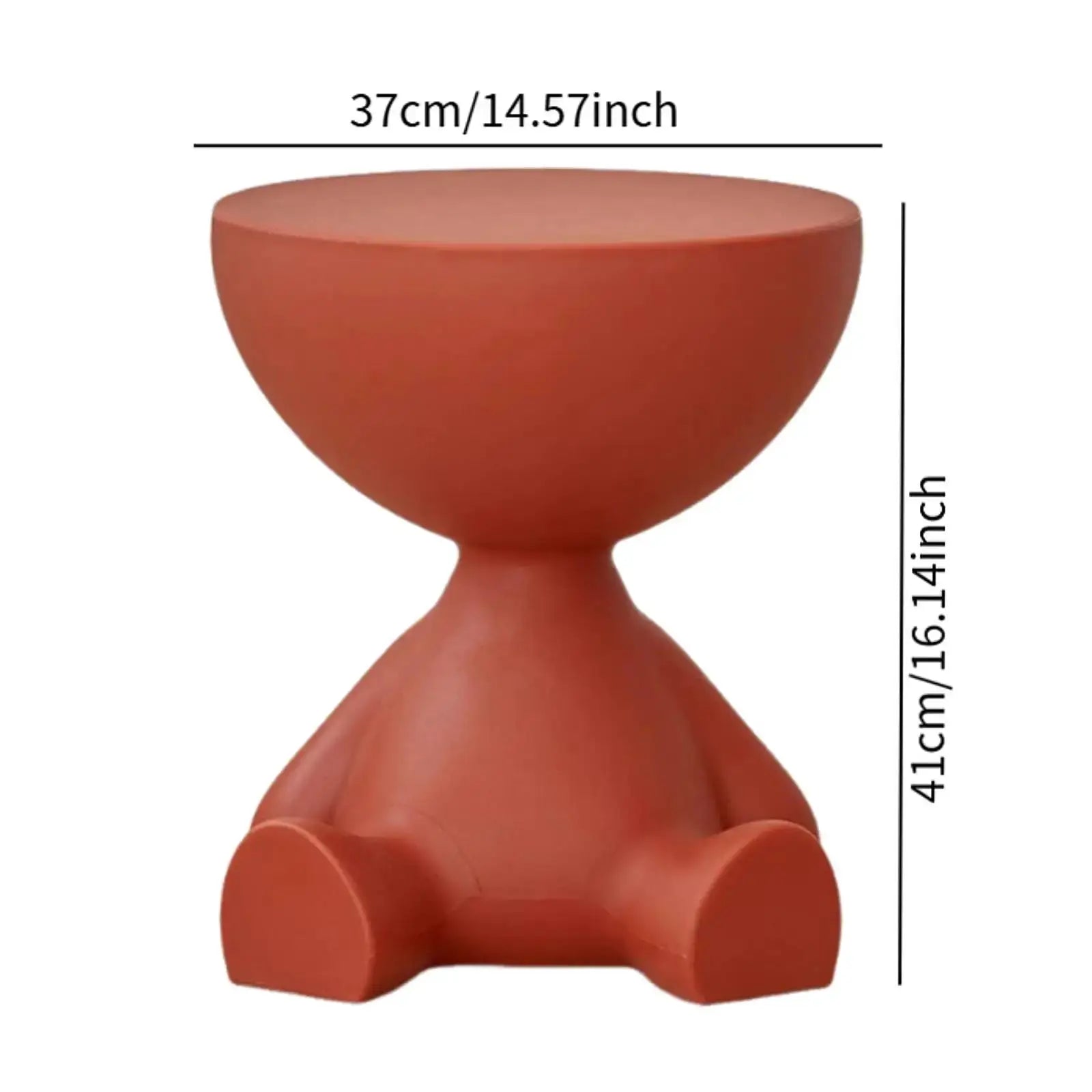 Bear Shaped End Table With Flat Head Figurine Movable Mini Side Table For Living Room Bedroom Balcony Small Apartment