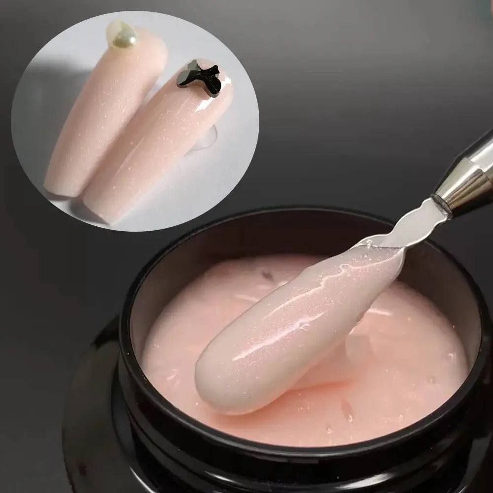 Jillnails 50g Self Leveling Medium Gel Milky Pink White Builder For Easy Shaping Without Running Into Cuticles