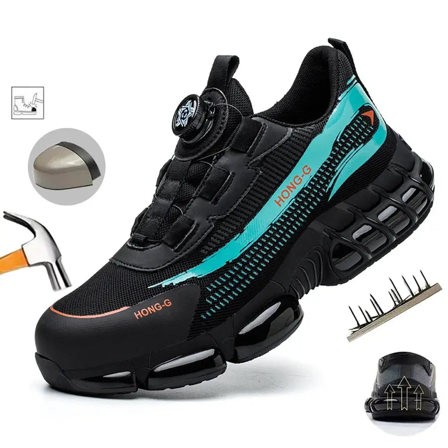Indestructible Steel Toe Safety Shoes For Men With Slip Resistant And Abrasion Resistant Outsole Work Sneakers