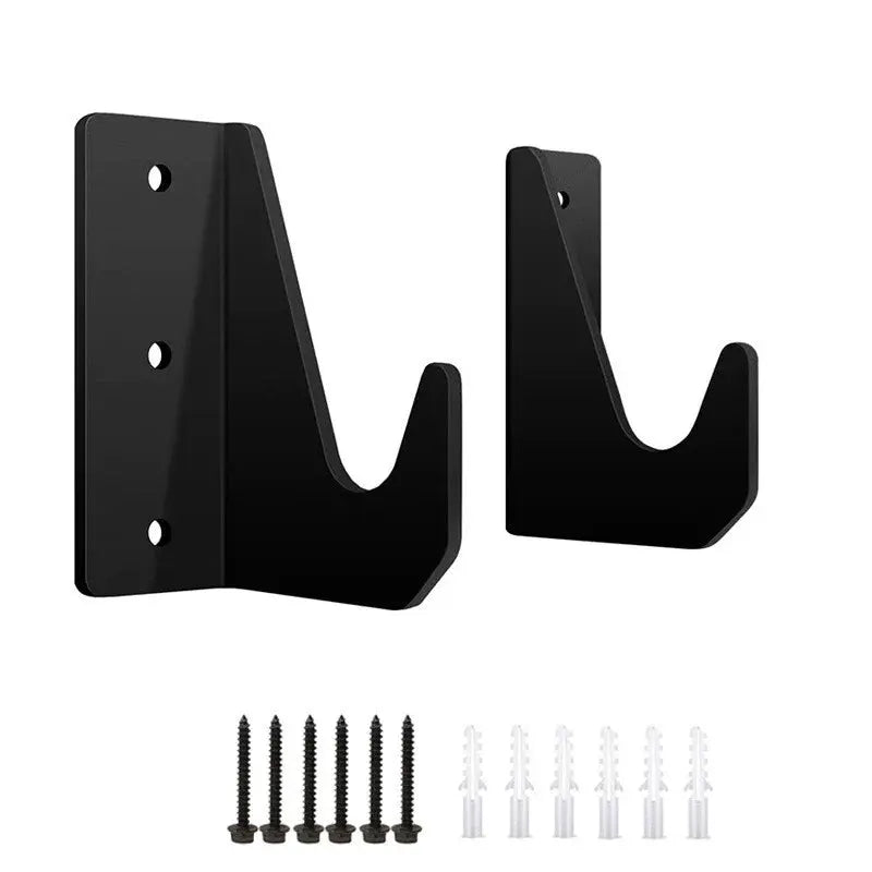 Wall-mounted jack rack by Simples Market, black metal with 2 brackets and mounting hardware (6 screws, 9 wall anchors)