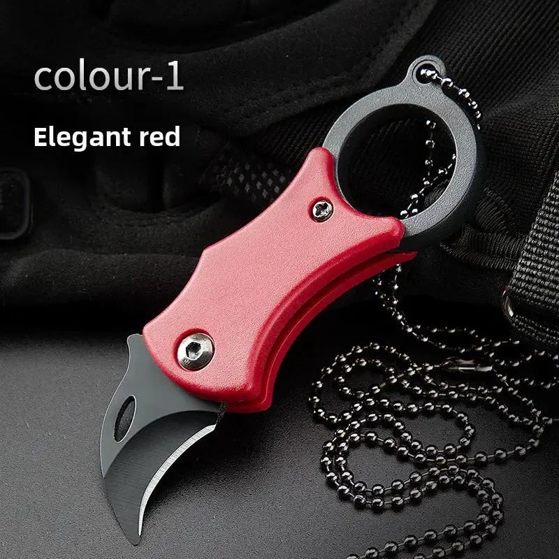 New Keychain Pocket Knife Stainless Steel Mini Portable EDC Tool With Fixed Blade And Chain For Camping