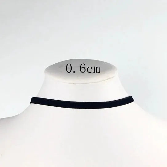 Soft Black Velvet Choker Necklace With Heart Pattern And Tibetan Silver Accents For Punk Gothic Style