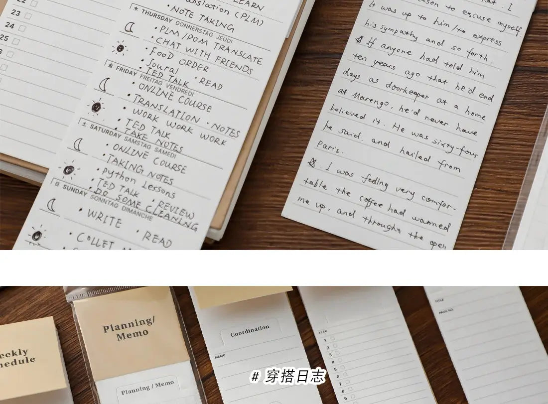 MINKYS 24-sheet kawaii bookmark-type memo pads for weekly planner and to-do lists, Simples Market