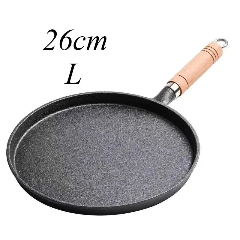 IronCraft 26cm Cast Iron Frying Pan Uncoated Natural Nonstick For Eggs Pancakes Crepes And Steaks On Gas Or Induction
