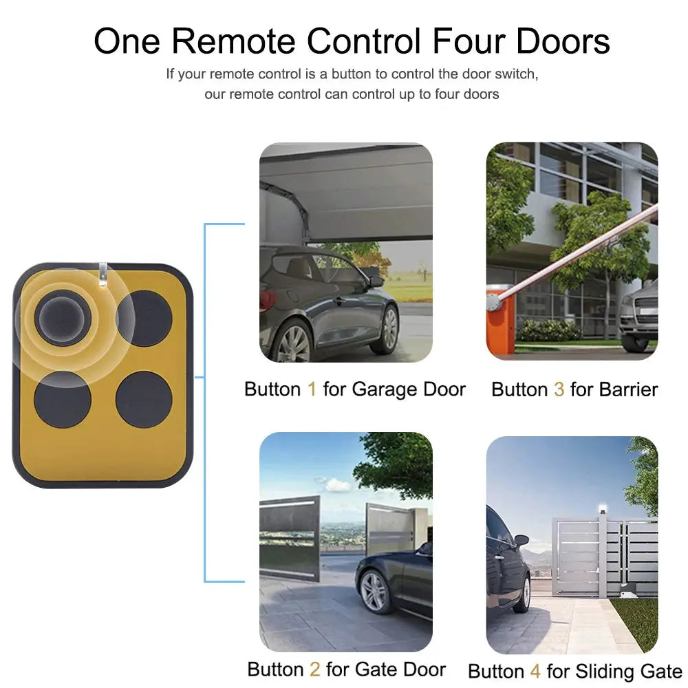 Multifrequency 280 868 MHz Garage Door Remote Universal Gate Opener Duplicator 433 MHz Fixed Rolling Code