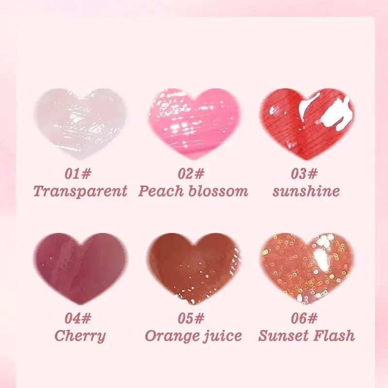 LuxeGlow Six Piece Moisturizing Lip Gloss Set Hydrating Lip Oil Plumper For Natural Shine