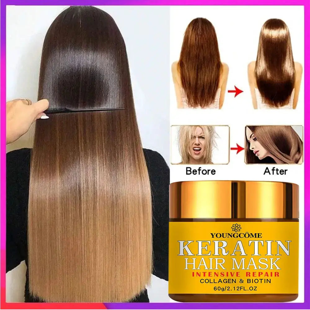 Hair Repairs Hair Mask Biotin Collagen Keratin Treatment For Dry Damaged Hair Nourishing Conditioner With Essential Oils