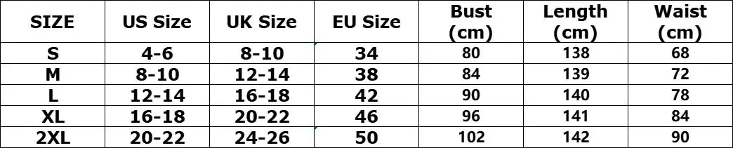 Simples Market women's jumpsuit size chart showing US/UK/EU sizes and bust, length, waist measurements