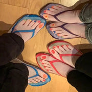Women 3D Printed Pattern Flip Flop Socks Low Cut Ankle Socks Novelty Hosiery Gift Pair