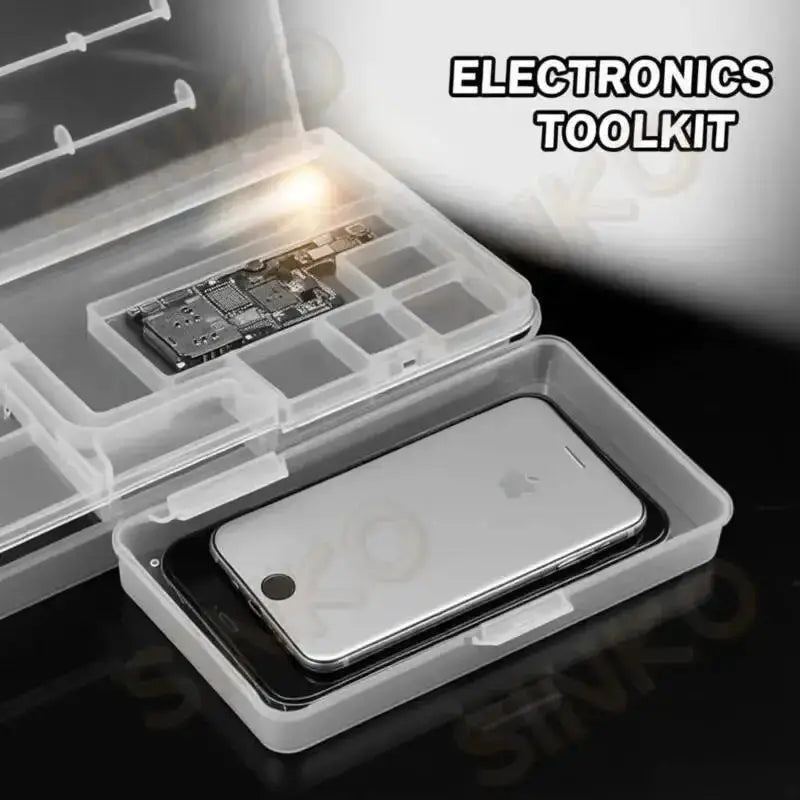 Double Layer Storage Box For Phone Repair Large Capacity PVC Material 185x93x35mm For Motherboard Screws Chips LCD