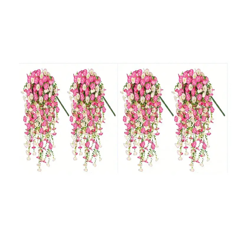 UV Resistant Artificial Morning Glory And Eucalyptus Hanging Decor For Home Garden Weddings Outdoor Use