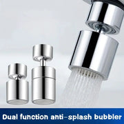 Simples Market dual-function anti-splash bubbler faucet aerator in chrome with 360-degree swivel diffuser
