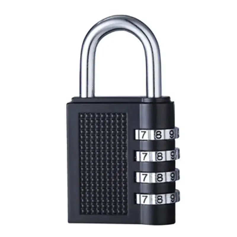 Simples Market 4-digit zinc alloy padlock, black weatherproof luggage security lock with rotating dials