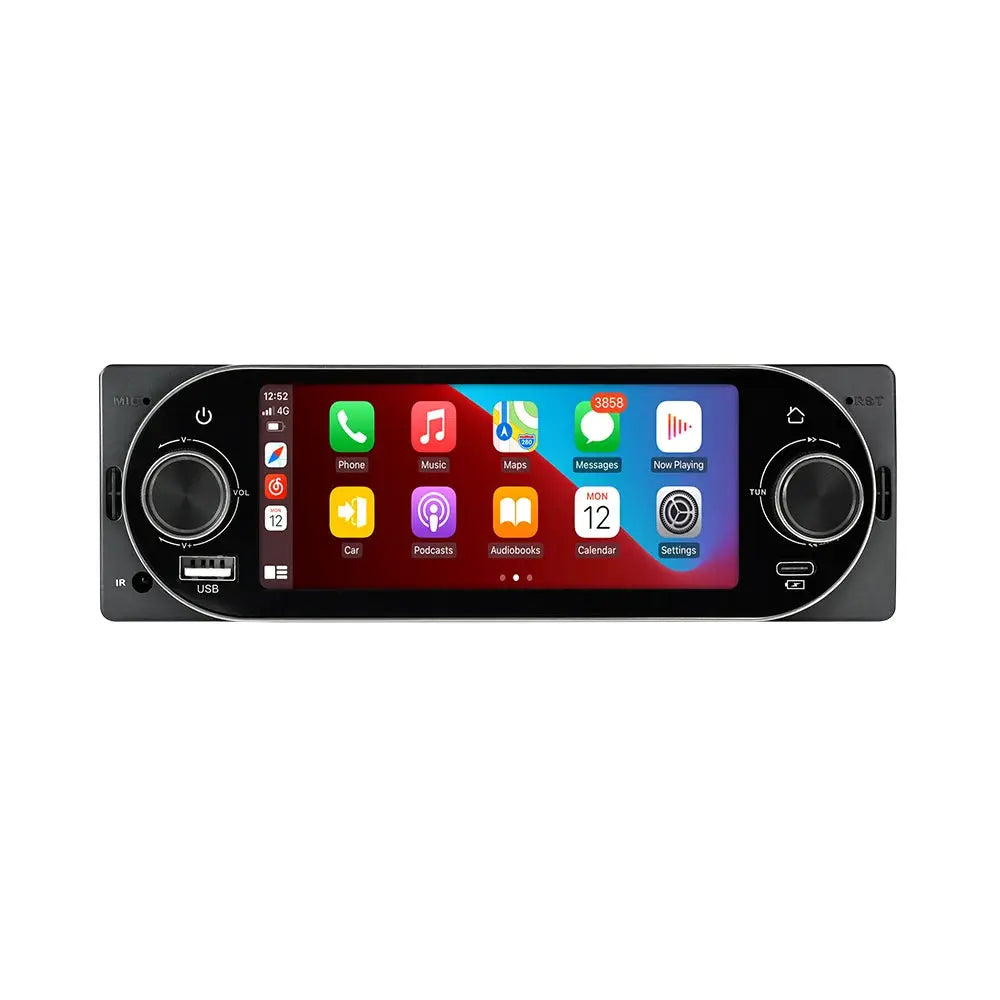 MEKEDE 6.86-inch 1Din CarPlay Android Auto car radio with Bluetooth, FM, USB-C, black