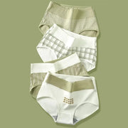 4-pc cotton women's high-waist panties set in neutral cream and beige tones