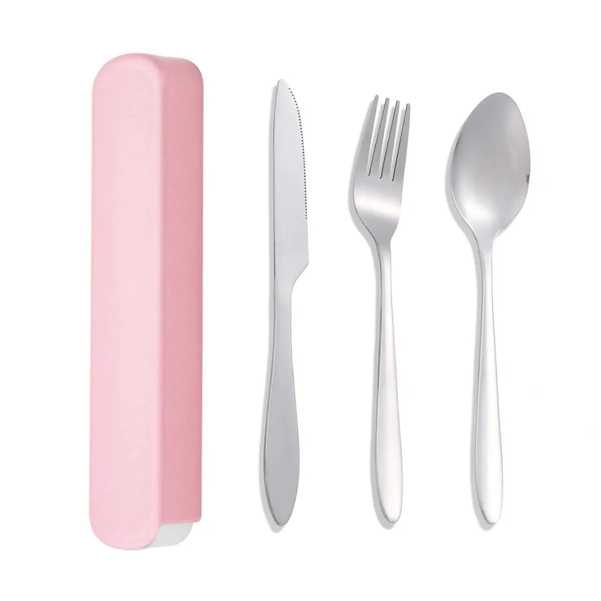 3 Piece Portable Stainless Steel Dining Set For Students With Compact Case Knife Fork Spoon Eco Friendly