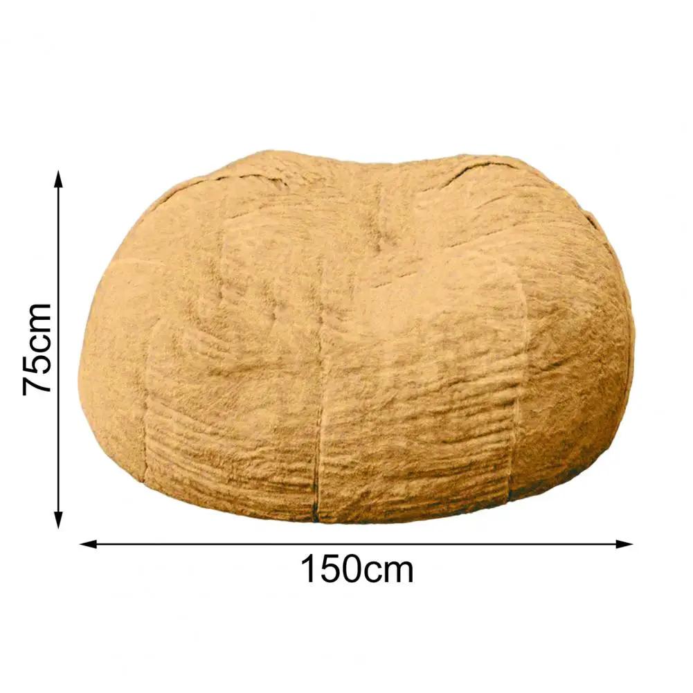 Simples Market giant bean bag sofa bed pouf, beige plush fabric, 150x75 cm