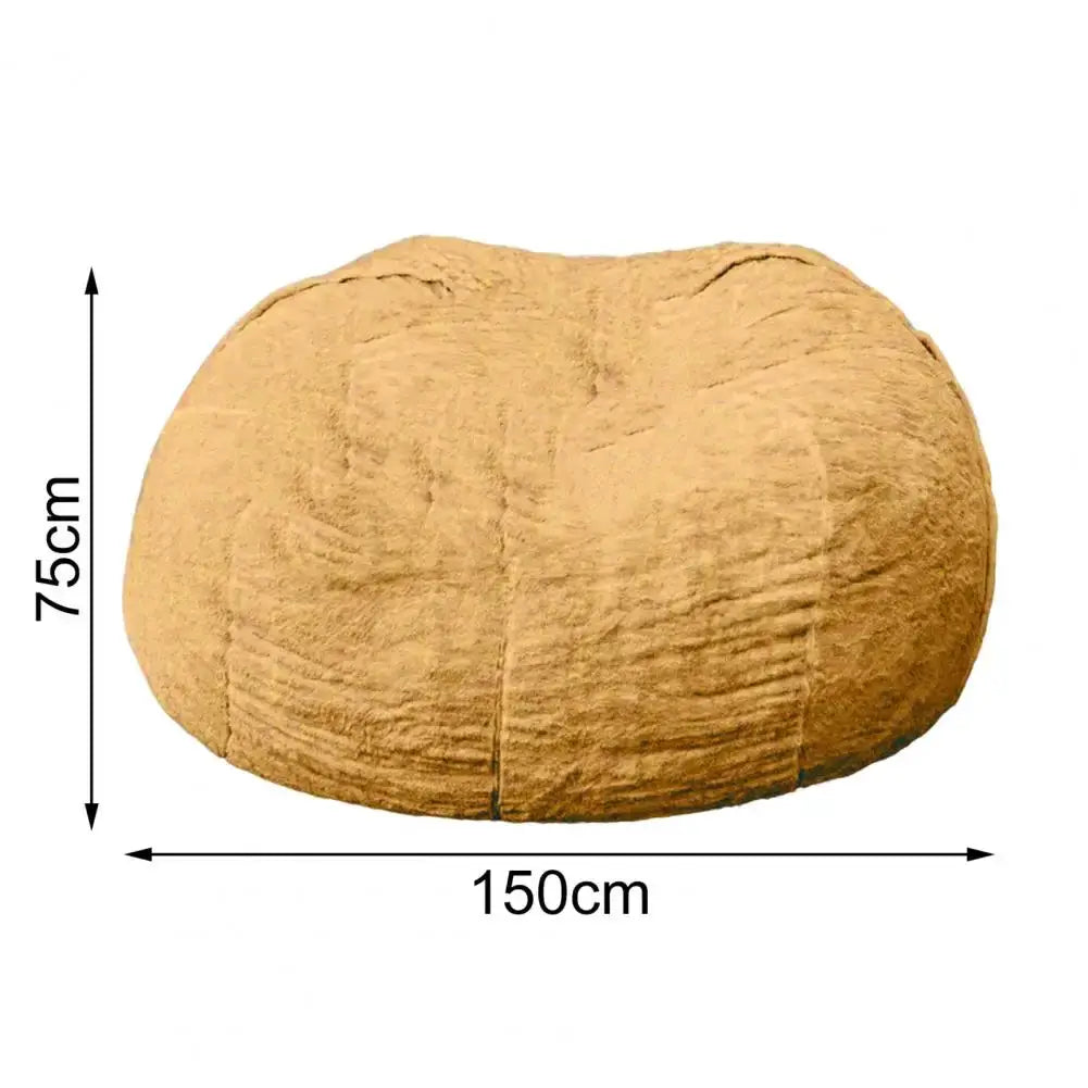 Simples Market beige giant bean bag sofa, 150x75 cm, plush lounge chair
