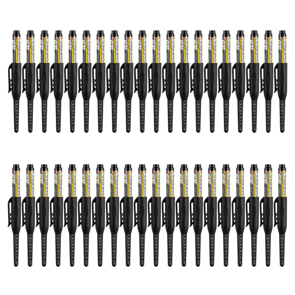 40pcs deep-hole marker pens set in white/black/blue/red, 45mm long-nib waterproof carpenter pens for woodworking