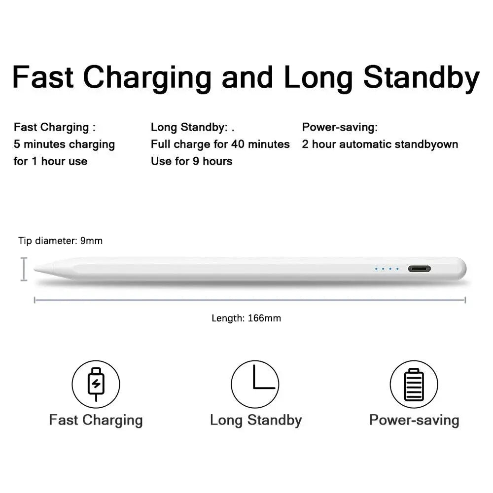 Universal stylus pen by Simples Market for Android/iOS capacitive screens, white, 166mm long