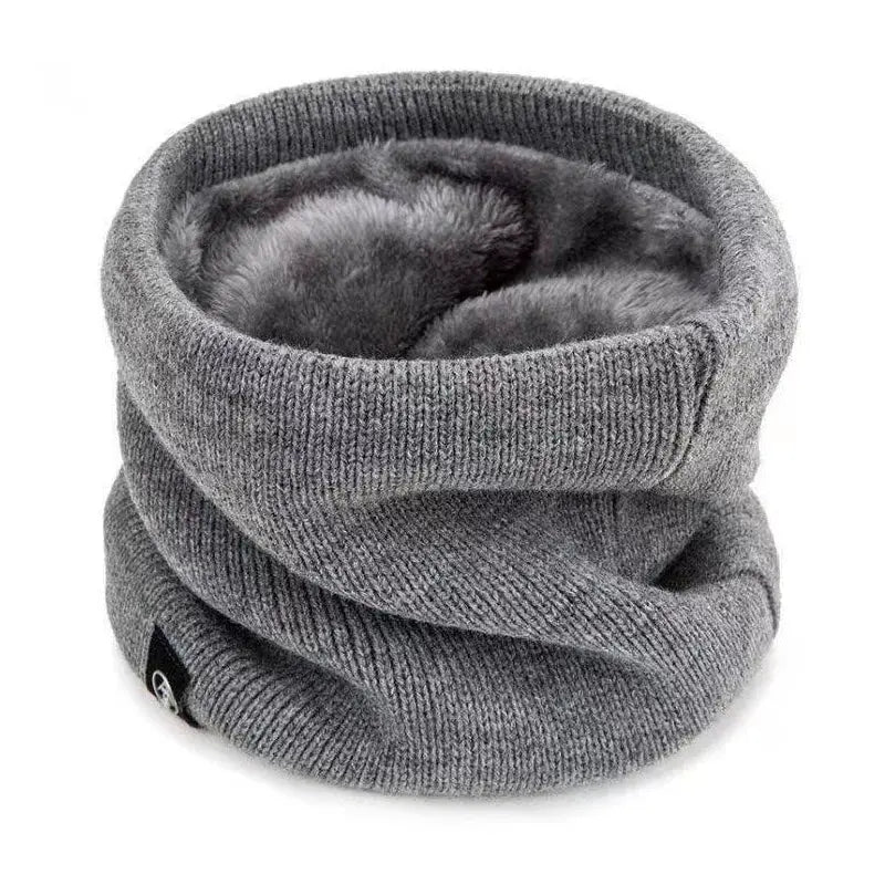 Unisex Winter Knitted Neck Warmer Thick Plush Warm Scarf Windproof Outdoor Skiing Running Hiking Neck Cover