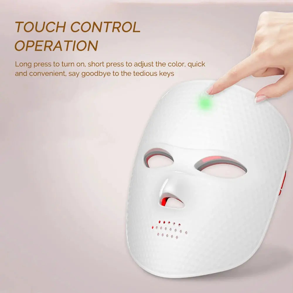 Wireless 7 Color LED Facial Mask Photon Therapy For Skin Rejuvenation