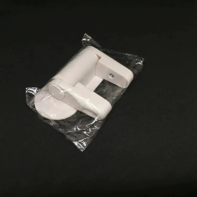 Simples Market universal door lever safety lock, white plastic adhesive latch in packaging
