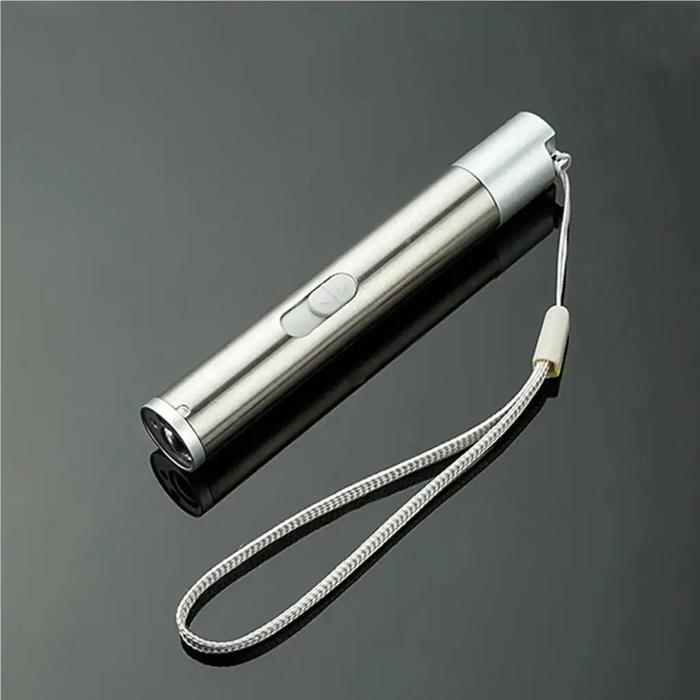 Simples Market silver USB rechargeable 3-in-1 flashlight with lanyard