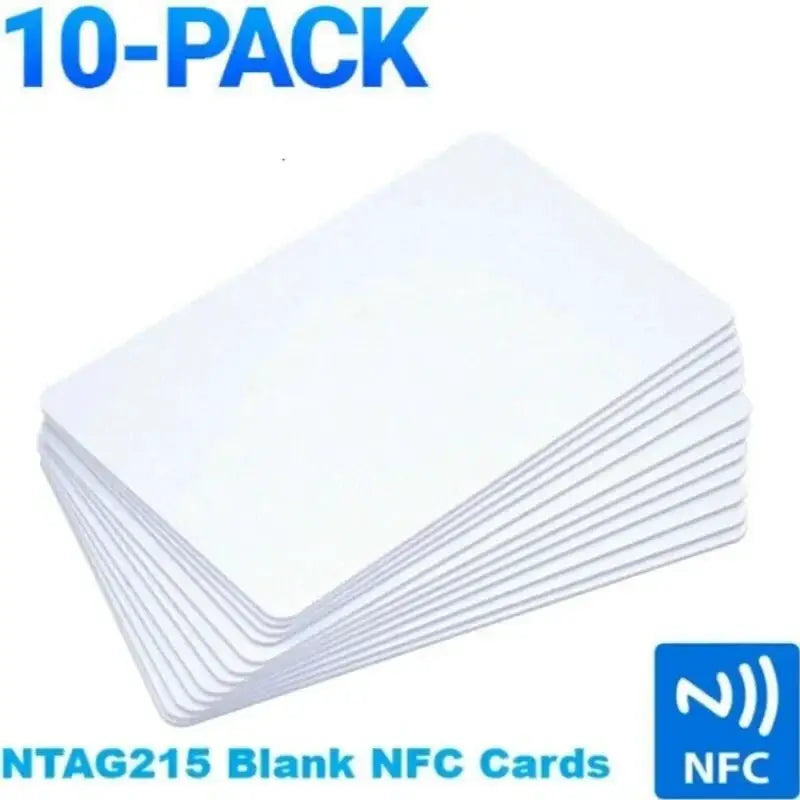 NTAG215 blank NFC cards, 10-pack white PVC RFID cards for 13.56MHz devices
