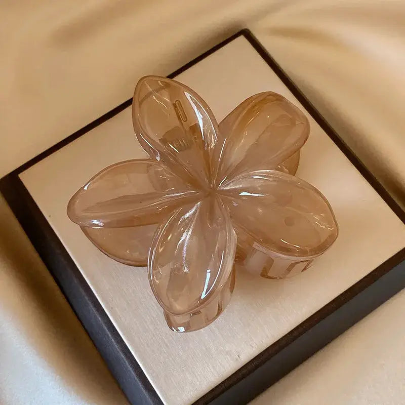 BelleBloom Large Matte Flower Claw Clip Secure All Hair Types With Durable Geometric Design