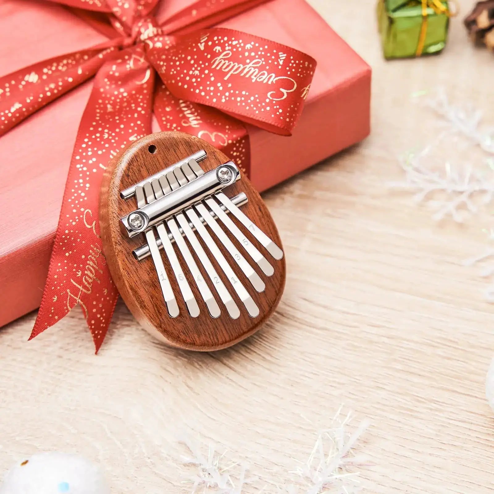 Mini Kalimba 8 Key Thumb Piano Water Drop Style Portable Gift Set For Kids Cute Exquisite Instrument