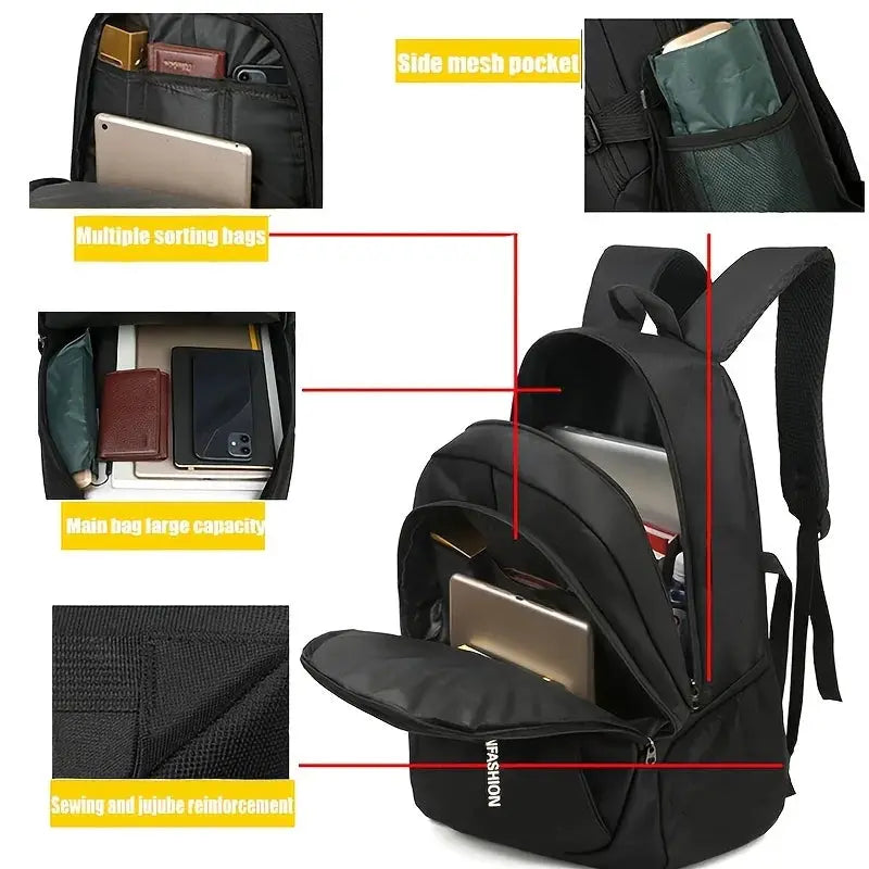 UrbanEdge Oxford Waterproof Laptop Backpack All Weather Rucksack With Dedicated Laptop Compartment For Work And Travel