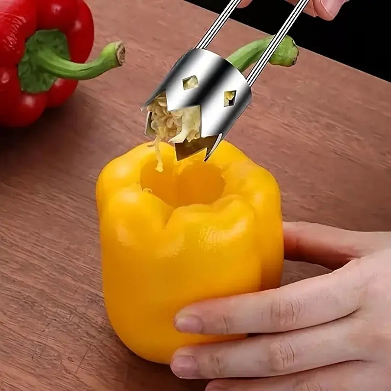 Stainless Steel Corer Portable Core Remover For Fruits And Vegetables Kitchen Tool For Pitting Chili Peppers Melons