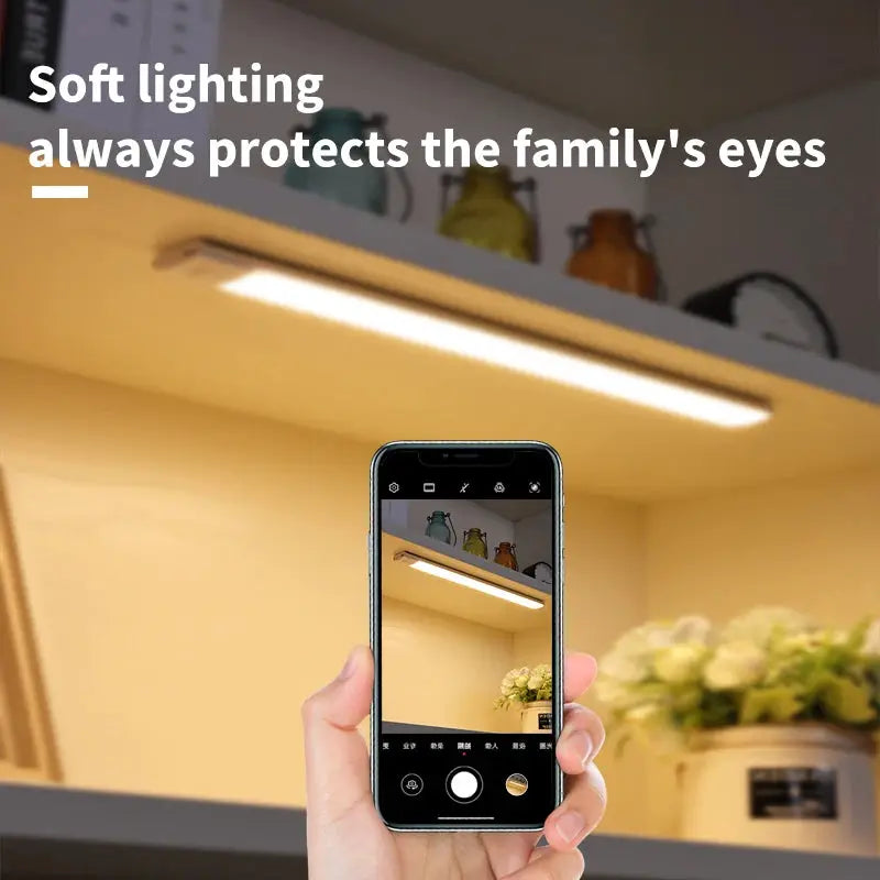 LumaLux USB Rechargeable Motion Sensor LED Cabinet Light With Three Color Temperatures Auto On Motion Activation