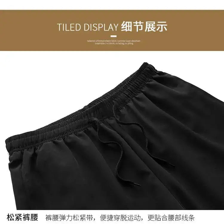Men's plus-size breathable black shorts by Simples Market with elastic waistband and drawstring
