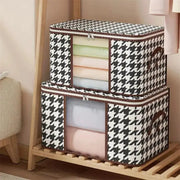 Large Capacity Storage Box With Handles For Clothes And Quilts Foldable Dustproof Zipper Closure Non Woven Fabric