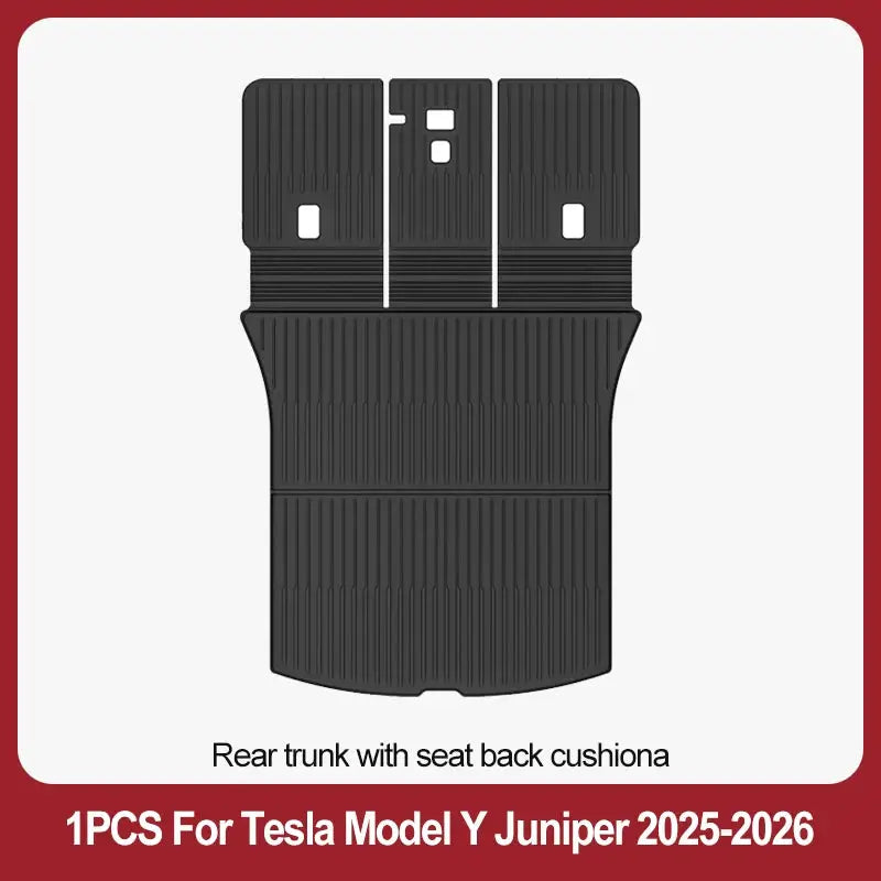 1pc rear trunk floor mat for Tesla Model Y Juniper 2025–2026, Simples Market, black TPE