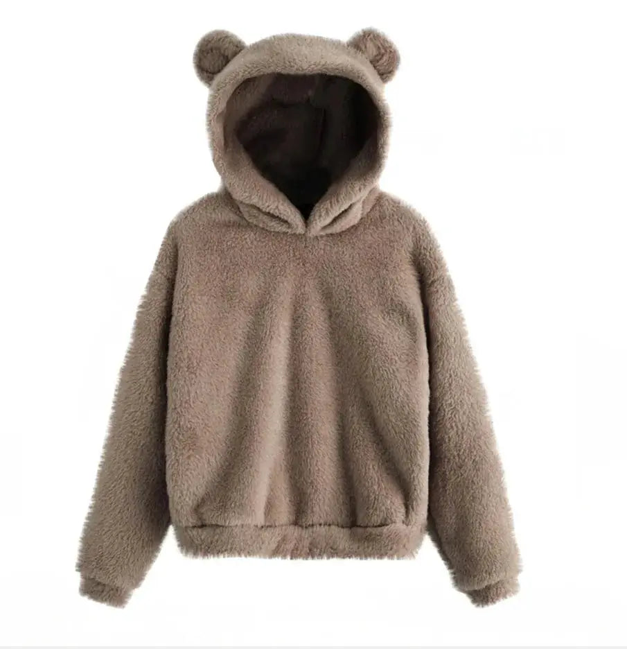 CozyNest Rabbit Ear Hoodie Sweatshirt For Women In Heavyweight Fleece Autumn Winter Warmth And Plush Comfort