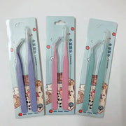 Sharkbang BOBO 2 Piece Stainless Steel Tweezers Set For Scrapbooking Sticker Handling And Washi Tape Crafting