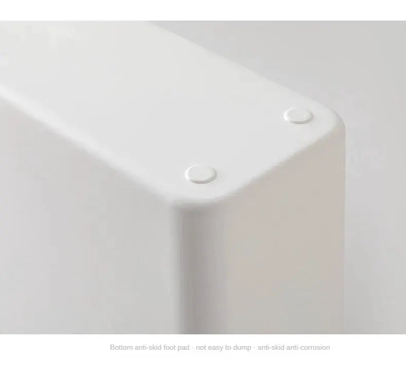 Non-perforated cling film rack for inside cabinet, Simples Market, white plastic shelf with anti-skid feet